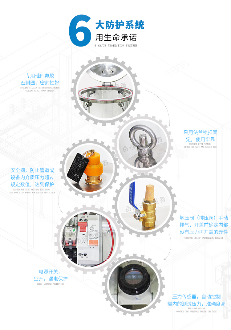 壓力傳感器，自動控制 罐內的測試壓力，精準度高